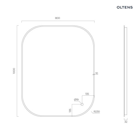Nordlis Oltens Nordlis lustro 80x100 cm prostokątne z oświetleniem od tyłu z matą grzewczą złoto szczotkowane 64127810 Nordlis Oltens Nordlis lustro 80x100 cm prostokątne z oświetleniem od tyłu z matą grzewczą złoto szczotkowane 64127810