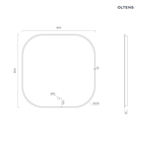 Nordlis Oltens Nordlis lustro 80x80 cm kwadratowe z oświetleniem od tyłu z matą grzewczą złoto szczotkowane 64125810 Nordlis Oltens Nordlis lustro 80x80 cm kwadratowe z oświetleniem od tyłu z matą grzewczą złoto szczotkowane 64125810