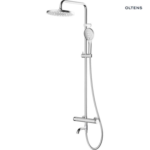 Vatten Oltens Vatten Numa zestaw wannowo-prysznicowy ścienny z baterią termostatyczną i deszczownicą chrom 36507100