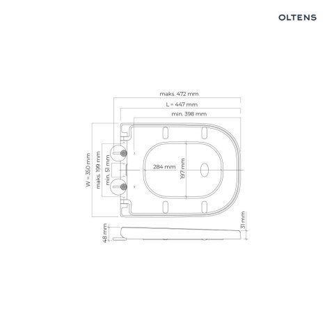 Hadsel Oltens Hadsel deska sedesowa wolnoopadająca twarda biała 45118000