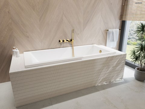 Molle Oltens Molle bateria wannowo-prysznicowa podtynkowa 4-otworowa złoty połysk 34105800