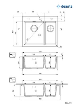 Deante Zlewozmywak granitowy 1.5-komorowy