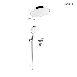 Onega Oltens Onega (S) zestaw bateria wannowo-prysznicowa podtynkowa z deszczownicą Regna i słuchawką 3 funkcyjną Luva EasyClick chrom