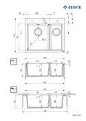 Deante Zlewozmywak granitowy 1.5-komorowy