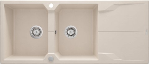 Deante Zlewozmywak granitowy 2-komorowy z ociekaczem