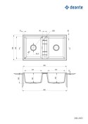 Deante Zlewozmywak granitowy 2-komorowy