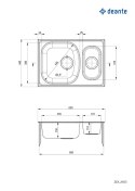 Deante Zlewozmywak stalowy 1.5-komorowy