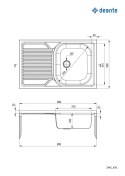 Deante Zlewozmywak stalowy 1-komorowy z ociekaczem po lewej stronie - nakładany
