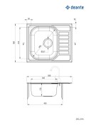 Deante Zlewozmywak stalowy 1-komorowy z ociekaczem