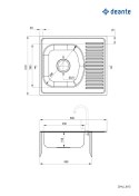Deante Zlewozmywak stalowy 1-komorowy z ociekaczem