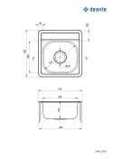 Deante Zlewozmywak stalowy 1-komorowy