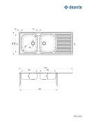 Deante Zlewozmywak stalowy 2-komorowy z ociekaczem