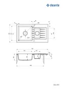 Deante Zlewozmywak granitowy 1.5-komorowy z ociekaczem