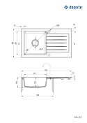 Deante Zlewozmywak granitowy 1-komorowy z ociekaczem