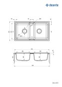 Deante Zlewozmywak granitowy 2-komorowy