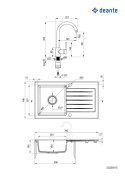 Deante Zlewozmywak granitowy z baterią 1-komorowy z ociekaczem
