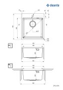 Deante Zlewozmywak stalowy 1-komorowy
