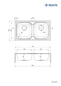 Deante Zlewozmywak stalowy 2-komorowy