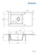 Deante Zlewozmywak szklano-granitowy 1-komorowy z ociekaczem