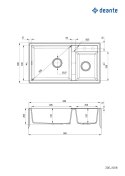 Deante Zlewozmywak granitowy 2-komorowy