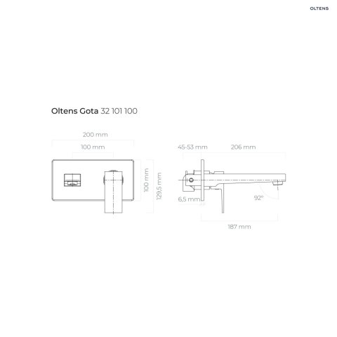 Gota Oltens Gota bateria umywalkowa podtynkowa kompletna chrom 32101100 Gota Oltens Gota bateria umywalkowa podtynkowa kompletna chrom 32101100