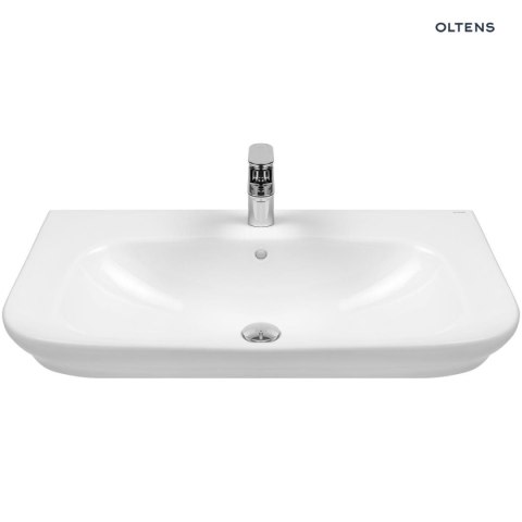 Gulfoss Oltens Gulfoss umywalka 80x46 cm nablatowa częściowo wpuszczana z powłoką SmartClean biała 41902000 Gulfoss Oltens Gulfoss umywalka 80x46 cm nablatowa częściowo wpuszczana z powłoką SmartClean biała 41902000