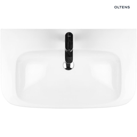 Gulfoss Oltens Gulfoss umywalka 80x46 cm nablatowa częściowo wpuszczana z powłoką SmartClean biała 41902000 Gulfoss Oltens Gulfoss umywalka 80x46 cm nablatowa częściowo wpuszczana z powłoką SmartClean biała 41902000