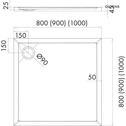 Superior Oltens Superior brodzik 90x90 cm kwadratowy akrylowy biały 17001000 Superior Oltens Superior brodzik 90x90 cm kwadratowy akrylowy biały 17001000