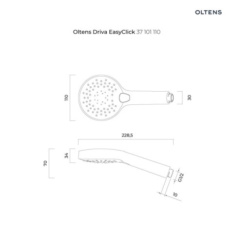 Driva EasyClick Oltens Driva EasyClick Gide zestaw prysznicowy chrom/biały 36007110 Driva EasyClick Oltens Driva EasyClick Gide zestaw prysznicowy chrom/biały 36007110