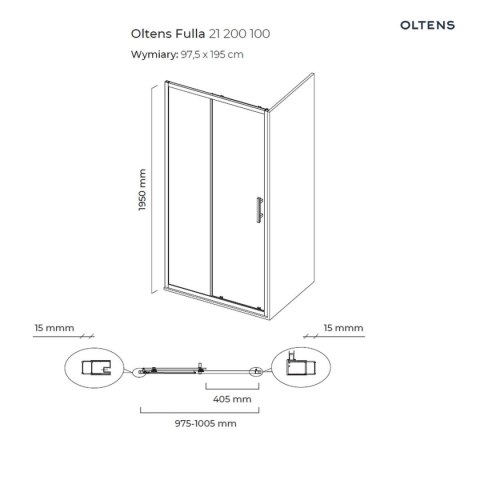 Fulla Oltens Fulla kabina prysznicowa 100x80 cm prostokątna drzwi ze ścianką chrom/szkło przezroczyste 20202100 Fulla Oltens Fulla kabina prysznicowa 100x80 cm prostokątna drzwi ze ścianką chrom/szkło przezroczyste 20202100