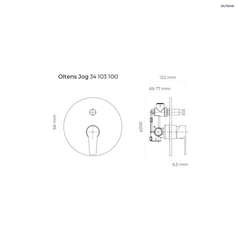 Jog Oltens Jog bateria wannowo-prysznicowa podtynkowa kompletna chrom 34103100 Jog Oltens Jog bateria wannowo-prysznicowa podtynkowa kompletna chrom 34103100
