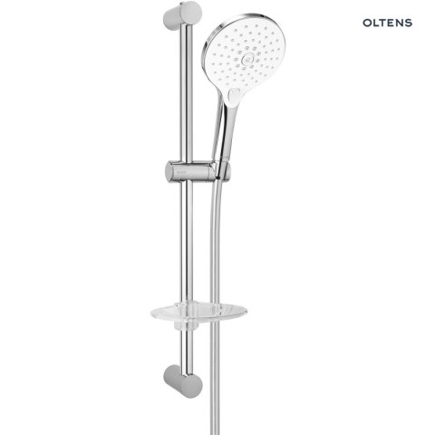 Saxan EasyClick Oltens Saxan EasyClick Alling 60 zestaw prysznicowy z mydelniczką chrom/biały 36003110 Saxan EasyClick Oltens Saxan EasyClick Alling 60 zestaw prysznicowy z mydelniczką chrom/biały 36003110