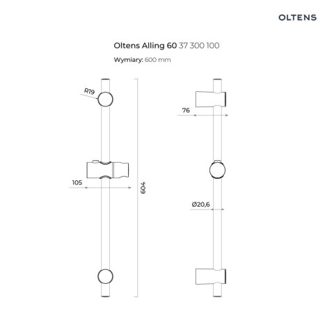 Ume Oltens Ume Alling 60 zestaw prysznicowy z mydelniczką chrom 36006100 Ume Oltens Ume Alling 60 zestaw prysznicowy z mydelniczką chrom 36006100