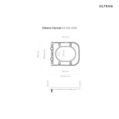 Vernal Zestaw Oltens Vernal miska WC wisząca PureRim z powłoką SmartClean z deską wolnoopadającą Slim 42507000 Vernal Zestaw Oltens Vernal miska WC wisząca PureRim z powłoką SmartClean z deską wolnoopadającą Slim 42507000