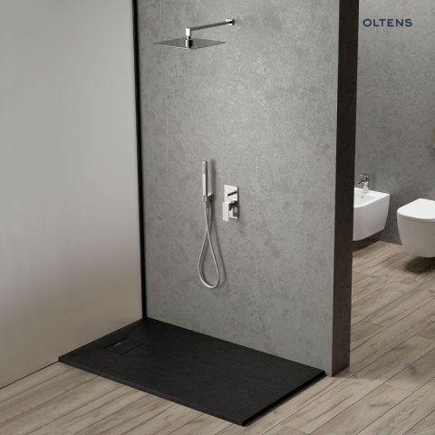Bergytan Oltens Bergytan brodzik 100x80 cm prostokątny RockSurface czarny mat 15100300 Bergytan Oltens Bergytan brodzik 100x80 cm prostokątny RockSurface czarny mat 15100300