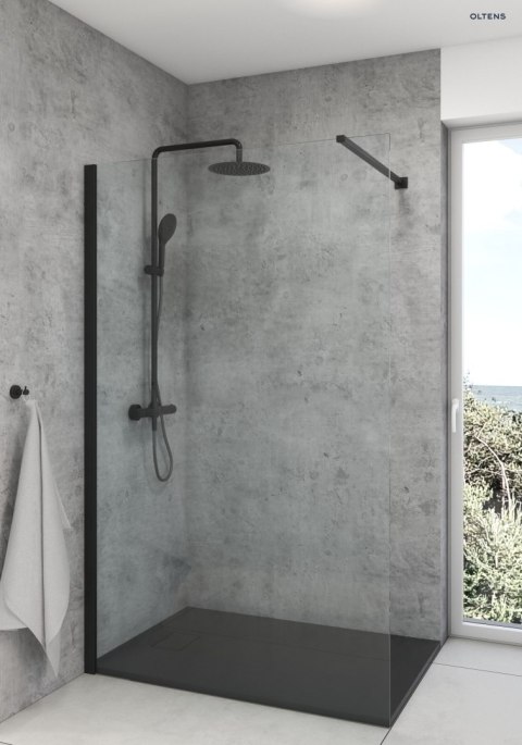 Bergytan Oltens Bergytan brodzik 100x80 cm prostokątny RockSurface czarny mat 15100300 Bergytan Oltens Bergytan brodzik 100x80 cm prostokątny RockSurface czarny mat 15100300