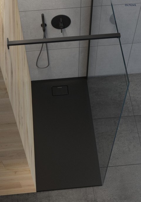 Bergytan Oltens Bergytan brodzik 140x80 cm prostokątny RockSurface czarny mat 15106300 Bergytan Oltens Bergytan brodzik 140x80 cm prostokątny RockSurface czarny mat 15106300