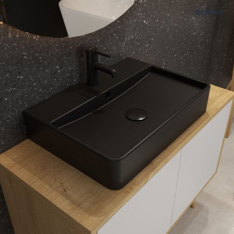 Duve Oltens Duve umywalka 59x43,5 cm nablatowa prostokątna z powłoką SmartClean czarny mat 41800300 Duve Oltens Duve umywalka 59x43,5 cm nablatowa prostokątna z powłoką SmartClean czarny mat 41800300