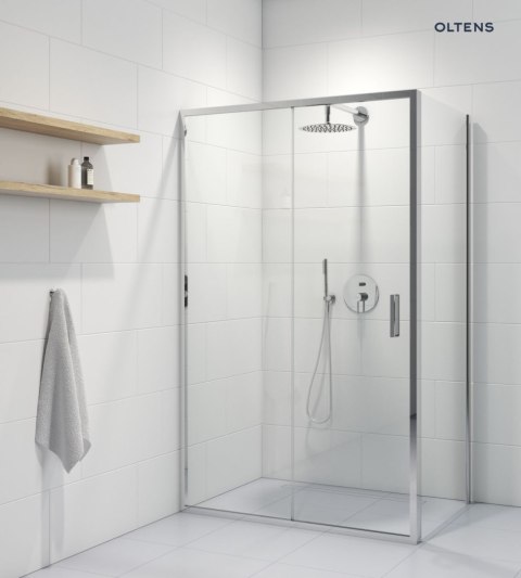 Fulla Oltens Fulla kabina prysznicowa 120x80 cm prostokątna drzwi ze ścianką chrom/szkło przezroczyste 20203100 Fulla Oltens Fulla kabina prysznicowa 120x80 cm prostokątna drzwi ze ścianką chrom/szkło przezroczyste 20203100