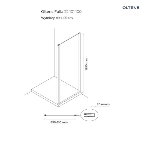 Fulla Oltens Fulla kabina prysznicowa 120x90 cm prostokątna drzwi ze ścianką chrom/szkło przezroczyste 20205100 Fulla Oltens Fulla kabina prysznicowa 120x90 cm prostokątna drzwi ze ścianką chrom/szkło przezroczyste 20205100