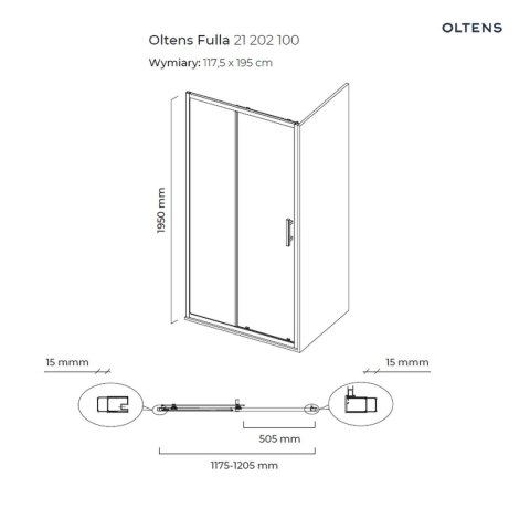 Fulla Oltens Fulla kabina prysznicowa 120x90 cm prostokątna drzwi ze ścianką chrom/szkło przezroczyste 20205100 Fulla Oltens Fulla kabina prysznicowa 120x90 cm prostokątna drzwi ze ścianką chrom/szkło przezroczyste 20205100