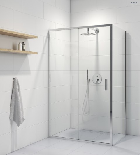 Fulla Oltens Fulla kabina prysznicowa 130x80 cm prostokątna drzwi ze ścianką chrom/szkło przezroczyste 20209100 Fulla Oltens Fulla kabina prysznicowa 130x80 cm prostokątna drzwi ze ścianką chrom/szkło przezroczyste 20209100