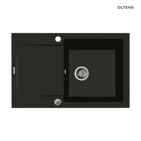 Gravan Oltens Gravan zlewozmywak granitowy 1-komorowy z krótkim ociekaczem 79x50 cm czarny mat 72100300 Gravan Oltens Gravan zlewozmywak granitowy 1-komorowy z krótkim ociekaczem 79x50 cm czarny mat 72100300