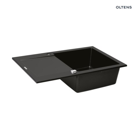 Gravan Oltens Gravan zlewozmywak granitowy 1-komorowy z krótkim ociekaczem 79x50 cm czarny mat 72100300 Gravan Oltens Gravan zlewozmywak granitowy 1-komorowy z krótkim ociekaczem 79x50 cm czarny mat 72100300