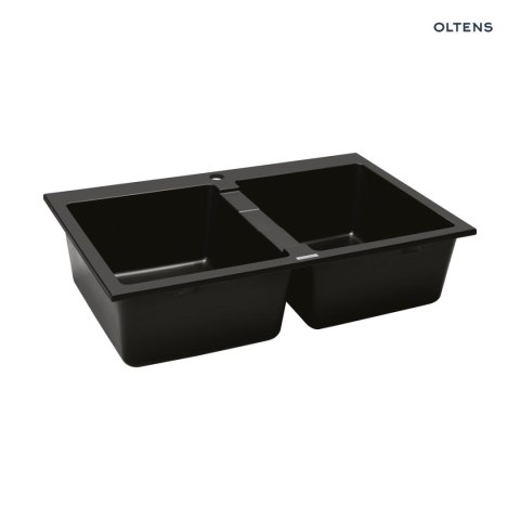 Gravan Oltens Gravan zlewozmywak granitowy 2-komorowy 78x50 cm czarny mat 72400300 Gravan Oltens Gravan zlewozmywak granitowy 2-komorowy 78x50 cm czarny mat 72400300