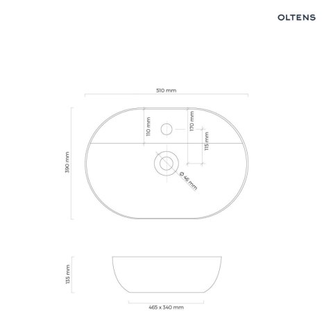 Hamnes Oltens Hamnes Thin umywalka 51x39 cm nablatowa owalna z powłoką SmartClean biała 41813000 Hamnes Oltens Hamnes Thin umywalka 51x39 cm nablatowa owalna z powłoką SmartClean biała 41813000