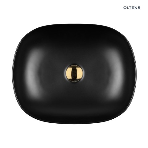 Hamnes Oltens Hamnes umywalka 49x39,5 cm nablatowa owalna czarny mat 40300300 Hamnes Oltens Hamnes umywalka 49x39,5 cm nablatowa owalna czarny mat 40300300