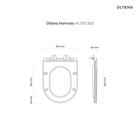 Hamnes Zestaw Oltens Hamnes miska WC wisząca PureRim z powłoką SmartClean z deską wolnoopadającą Ovan Slim czarny mat 42514300 Hamnes Zestaw Oltens Hamnes miska WC wisząca PureRim z powłoką SmartClean z deską wolnoopadającą Ovan Slim czarny mat 42514300