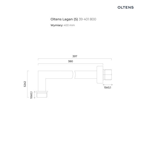 Lagan Oltens Lagan (S) ramię deszczownicy 40 cm prostokątne złoty połysk 39401800 Lagan Oltens Lagan (S) ramię deszczownicy 40 cm prostokątne złoty połysk 39401800