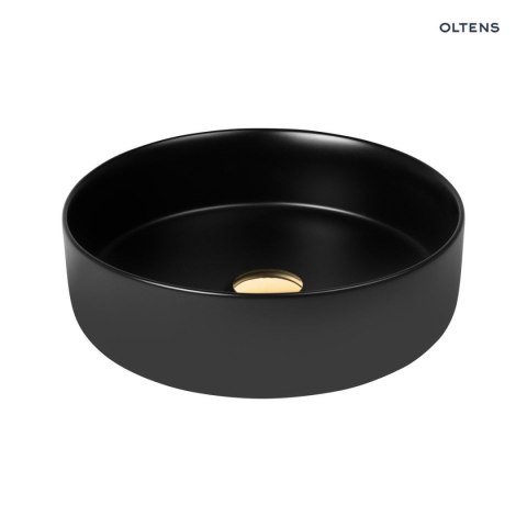 Lagde Oltens Lagde umywalka 35,5 cm nablatowa okrągła czarny mat 40304300 Lagde Oltens Lagde umywalka 35,5 cm nablatowa okrągła czarny mat 40304300